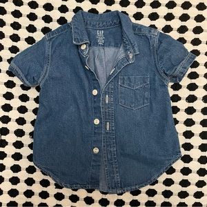 Baby Gap denim short sleeve shirt 18-24 mo